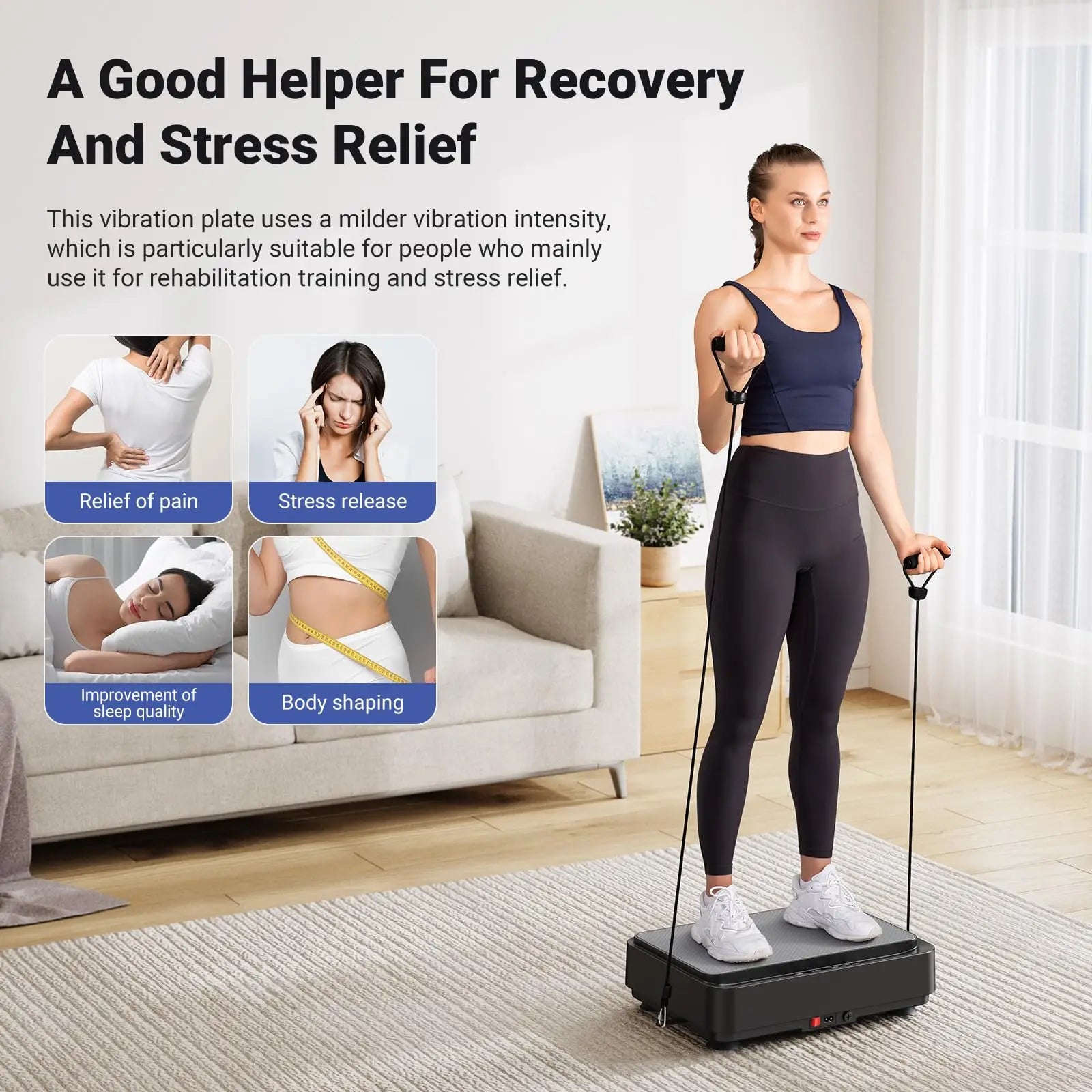 MERACH Vibration Plate for Lymphatic Drainage, Pain Relief, Sleep, & Weight Loss