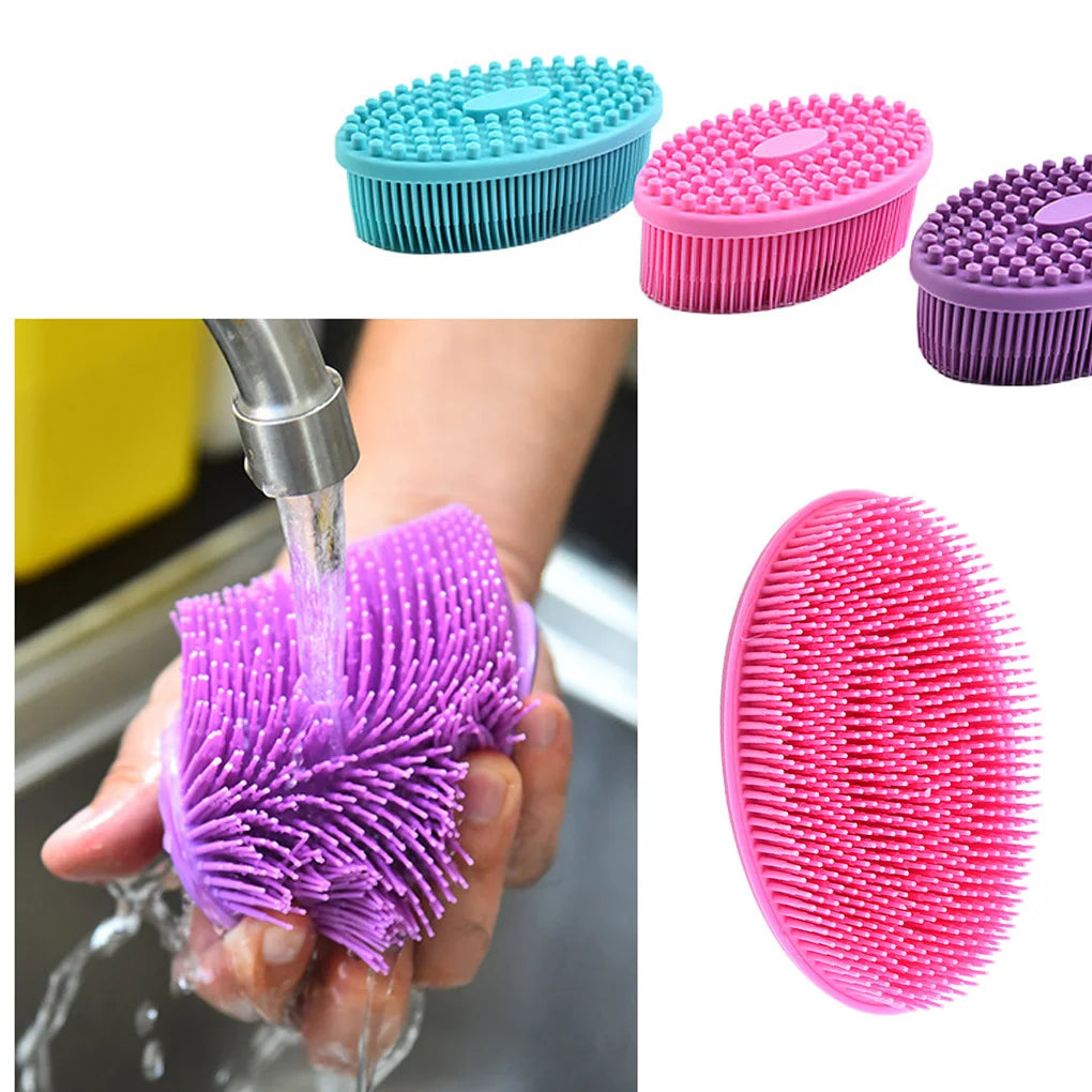 Soft Silicone Body Brush Wash Bath Shower Exfoliating Skin Fit For Baby Bath Shampoo Facial Massage Brush Supplies Dropship