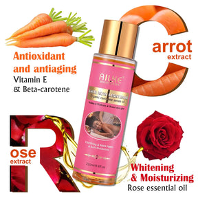 AILKE Organic Carrot Massage Oil, Moisturizing, Brightening, Hydrating, Remove Wrinkle, anti aging, Suitable for All Skin Types