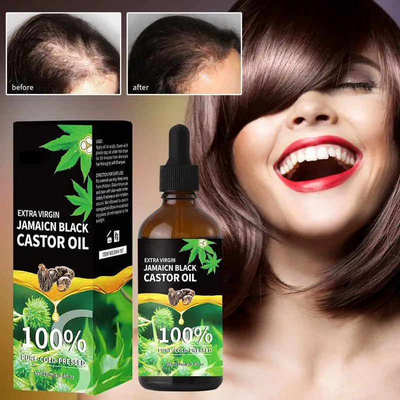 1pcs Organic Castor Oil 100% Pure Natural Cold Pressed Unrefined Castor Oil For Eyelashes, Eyebrows, Hair & Skin care