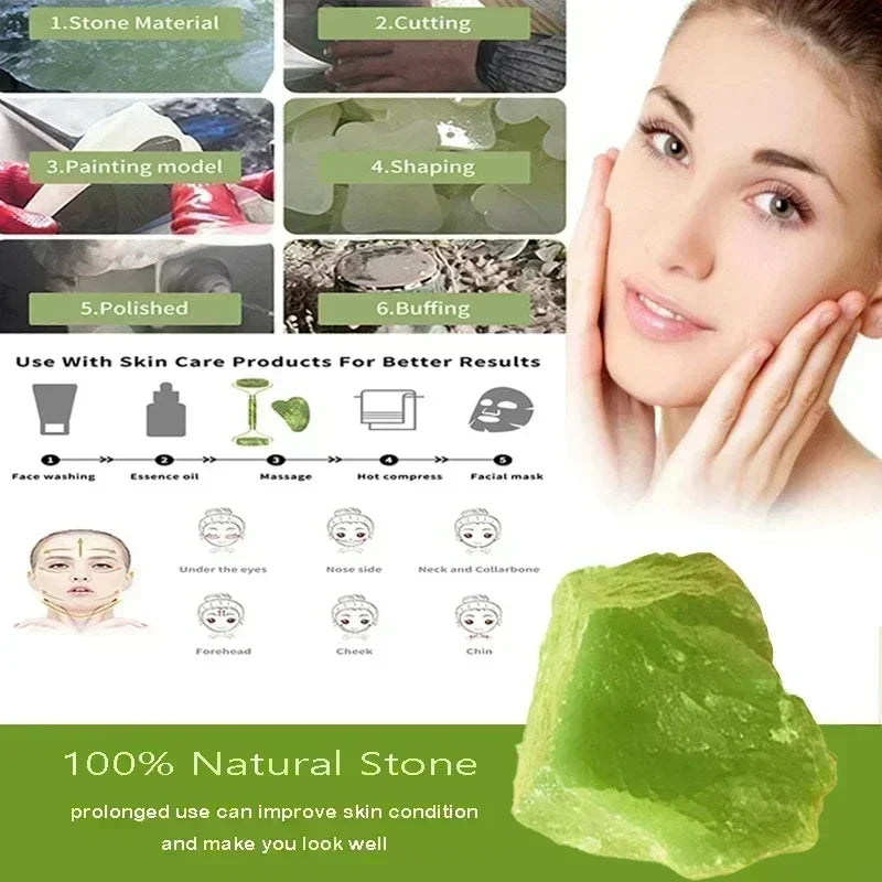 Natural Jade Roller & Gua Sha Face & Body Massager