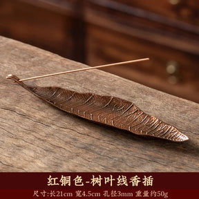 Incense Holder Ash Catcher Long Leafs Censer Meditation Home Decor