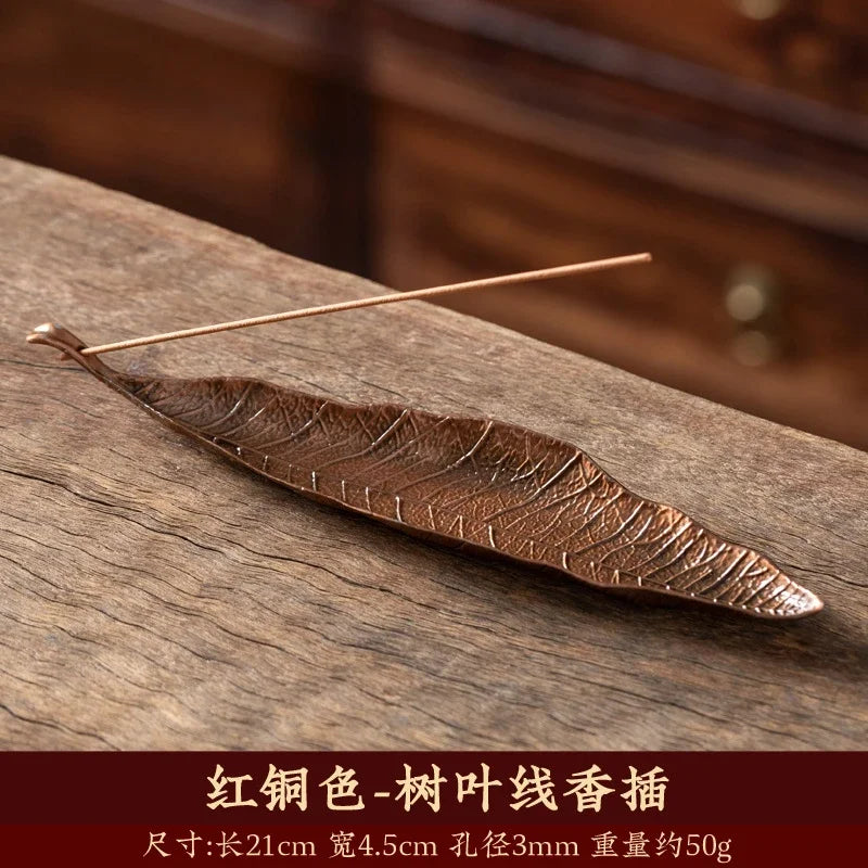 Incense Holder Ash Catcher Long Leafs Censer Meditation Home Decor