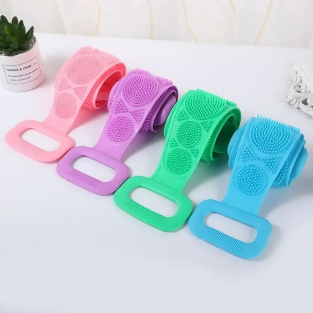 Silicone Body Scrubber Back Massage Exfoliating Sponge Bathroom Bath Brush Scrub Shower Brush Body Wash Scrub Removal Bath Spong