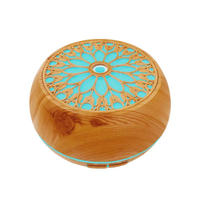 550ml Air Humidifier Wood Color USB Aroma Diffuser, Essential Oil Diffuser with 7 Color LED Lights & Remote Control