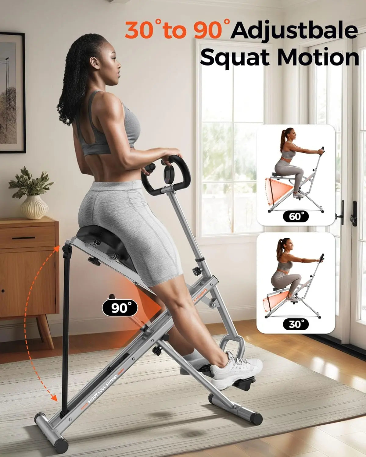 Foldable Home Squat & Core Machine, 330lbs, Adjustable Resistance