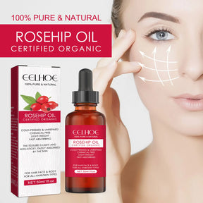 EELHOE Natural Organic Rose Hip Oil Smoothing Face Nourish Body Oil Relaxing Moisturizing Hydrating Massage Oil Skincare Product