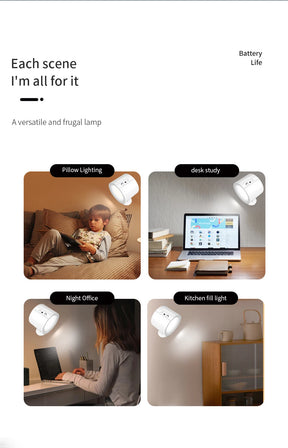 LED Touch Control Wall Sconce, 360° Rotatable, 3-Color, Wireless Night Light for Bedroom