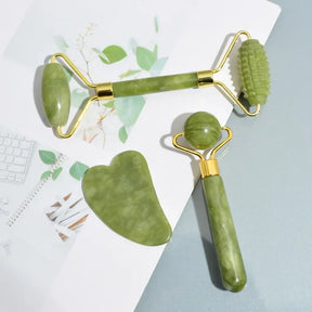 Natural Jade Roller & Gua Sha Face & Body Massager