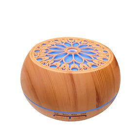 550ml Air Humidifier Wood Color USB Aroma Diffuser, Essential Oil Diffuser with 7 Color LED Lights & Remote Control