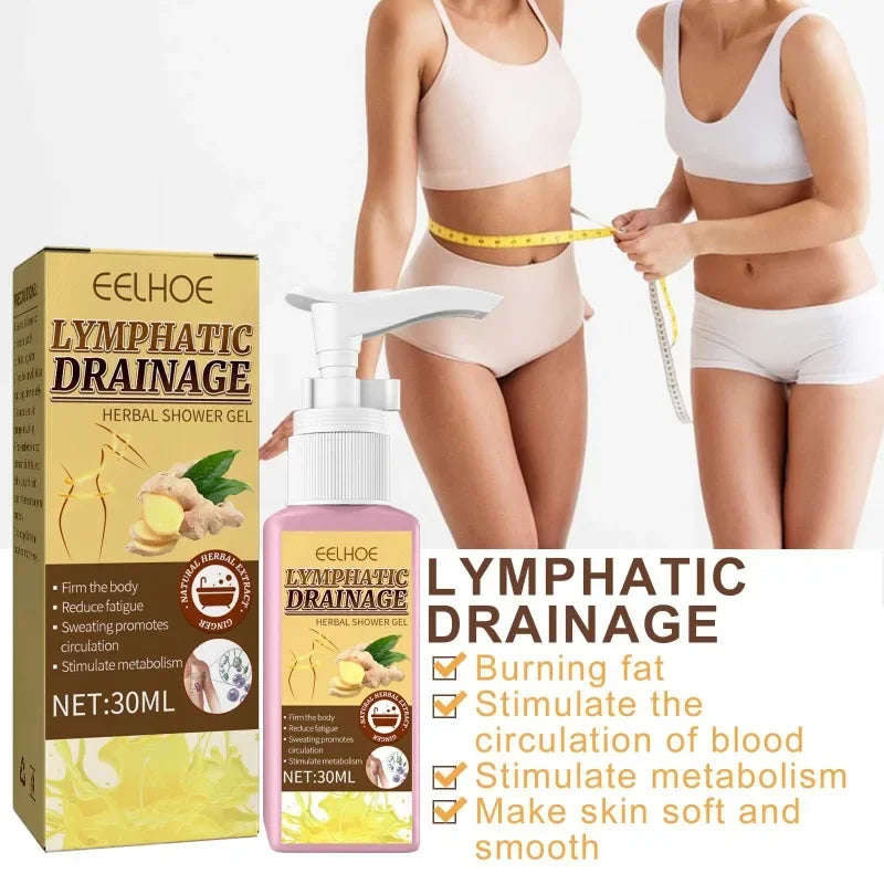 Women Lymphatic Drainage Herbal Shower Gel 30ml Slimming Weight Loss Deep Cleaning Body Wash sculping firming skin Shower Gel