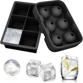 Silicone Ice Cube Tray with Lid - Multiple Grid Options