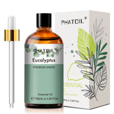 PHATOIL 100ml Eucalyptus Essential Oil Lavender Vanilla Jasmine Lemon Bergamot Aroma Oil for Diffuser Aromatherapy Candle Making