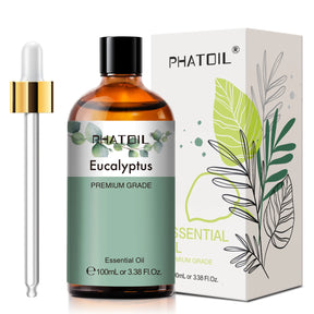 PHATOIL 100ml Eucalyptus Essential Oil Lavender Vanilla Jasmine Lemon Bergamot Aroma Oil for Diffuser Aromatherapy Candle Making