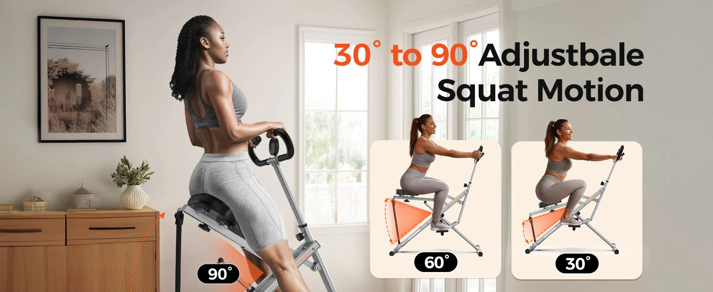 Foldable Home Squat & Core Machine, 330lbs, Adjustable Resistance