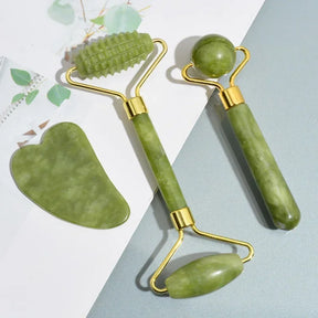 Natural Jade Roller & Gua Sha Face & Body Massager