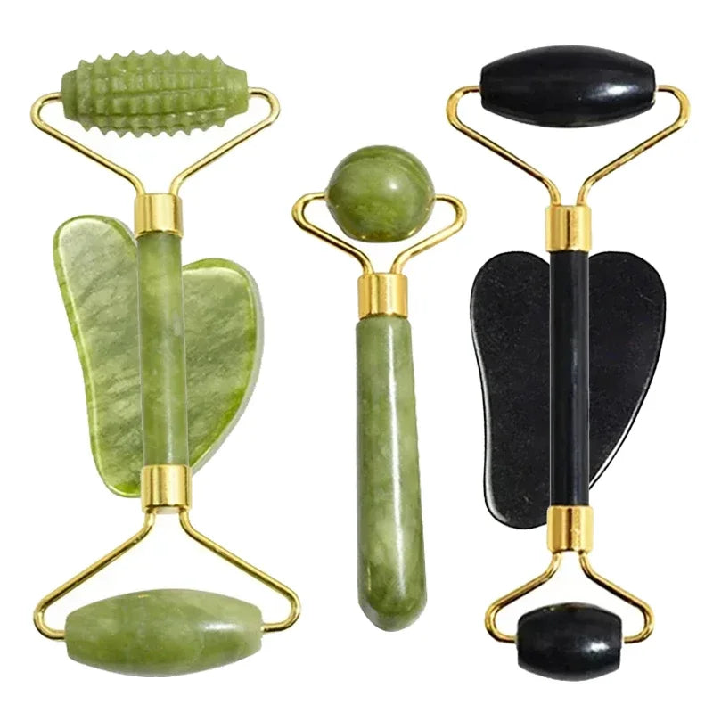 Natural Jade Roller & Gua Sha Face & Body Massager