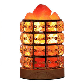 crystal natural himalayan salt lamp usb led night light table lava la