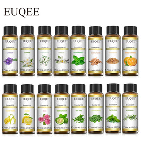 EUQEE 10ml Natural Essential Oil with Dropper - Lavender, Jasmine, Eucalyptus, Vanilla