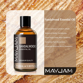 MAYJAM 100ML Essential Oil with Dropper - Sandalwood, Lavender, Eucalyptus, Vanilla