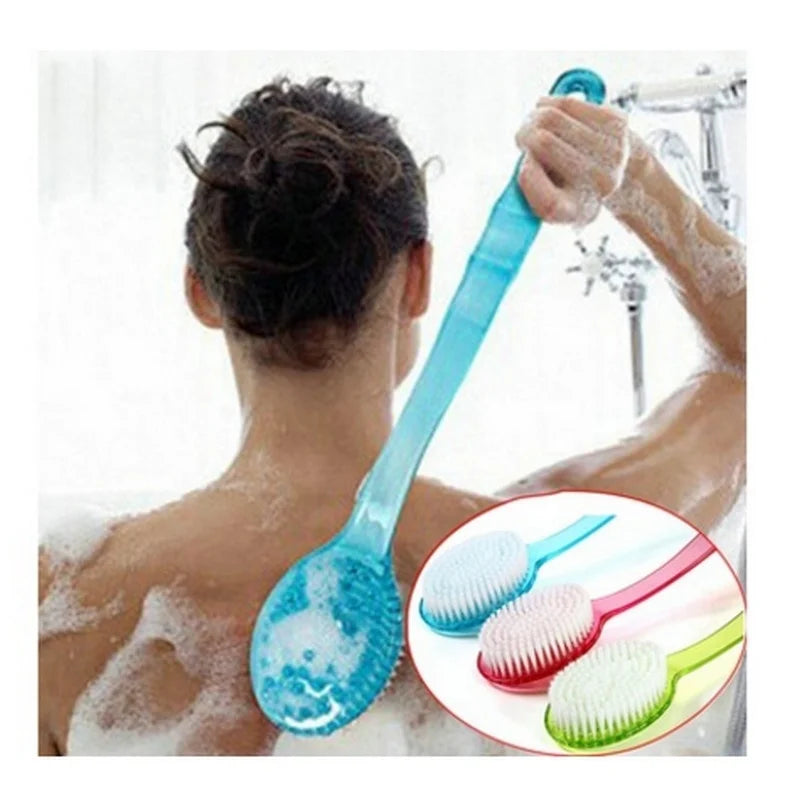 Massager Back Spa Long Natural Body Brush Bath  Plastic Bristle Shower