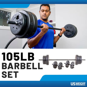 Weight 105 lb Duracast Barbell Weight Set