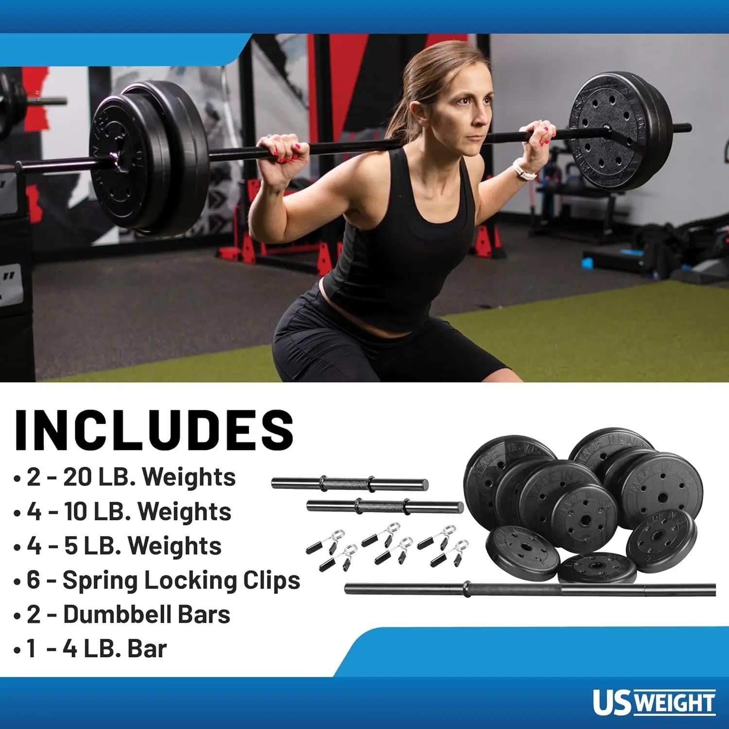 Weight 105 lb Duracast Barbell Weight Set