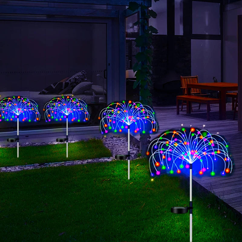 Solar LED Firework Fairy Lights Outdoor Waterproof Garden Decoration Lawn Pathway Solar Lamp