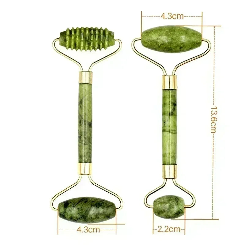 Natural Jade Roller & Gua Sha Face & Body Massager