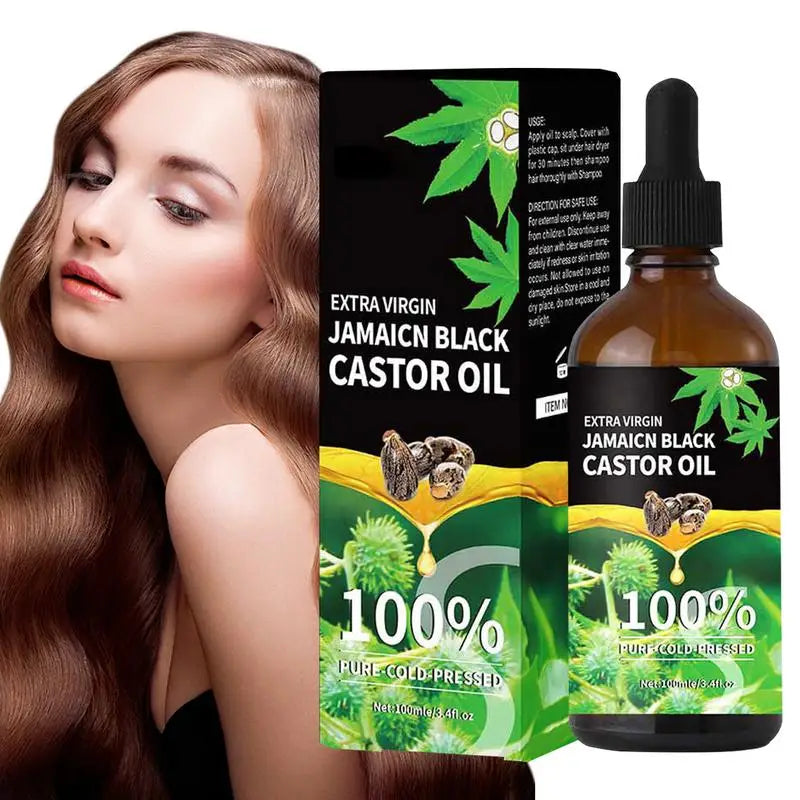 1pcs Organic Castor Oil 100% Pure Natural Cold Pressed Unrefined Castor Oil For Eyelashes, Eyebrows, Hair & Skin care