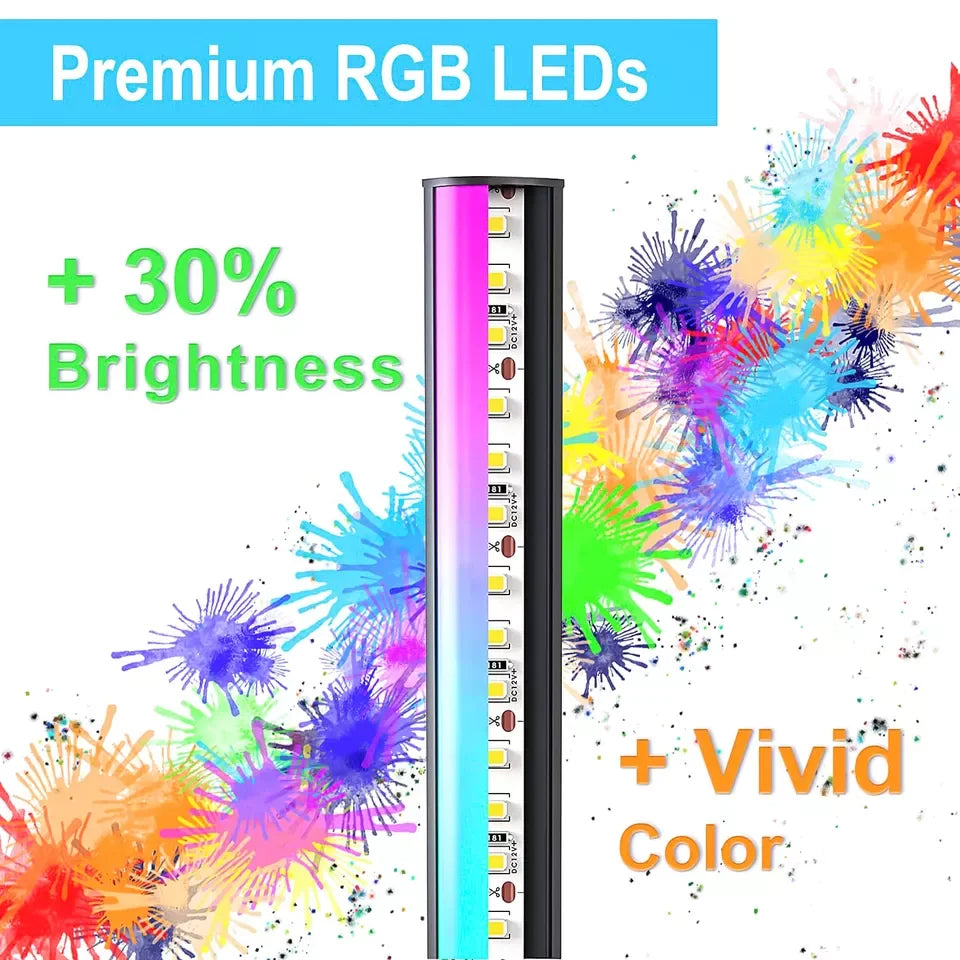 Smart RGB Dream Color Floor Lamp with Music Sync Modern 16 Million Color Changing Standing Mood Light with APP & Remote Control