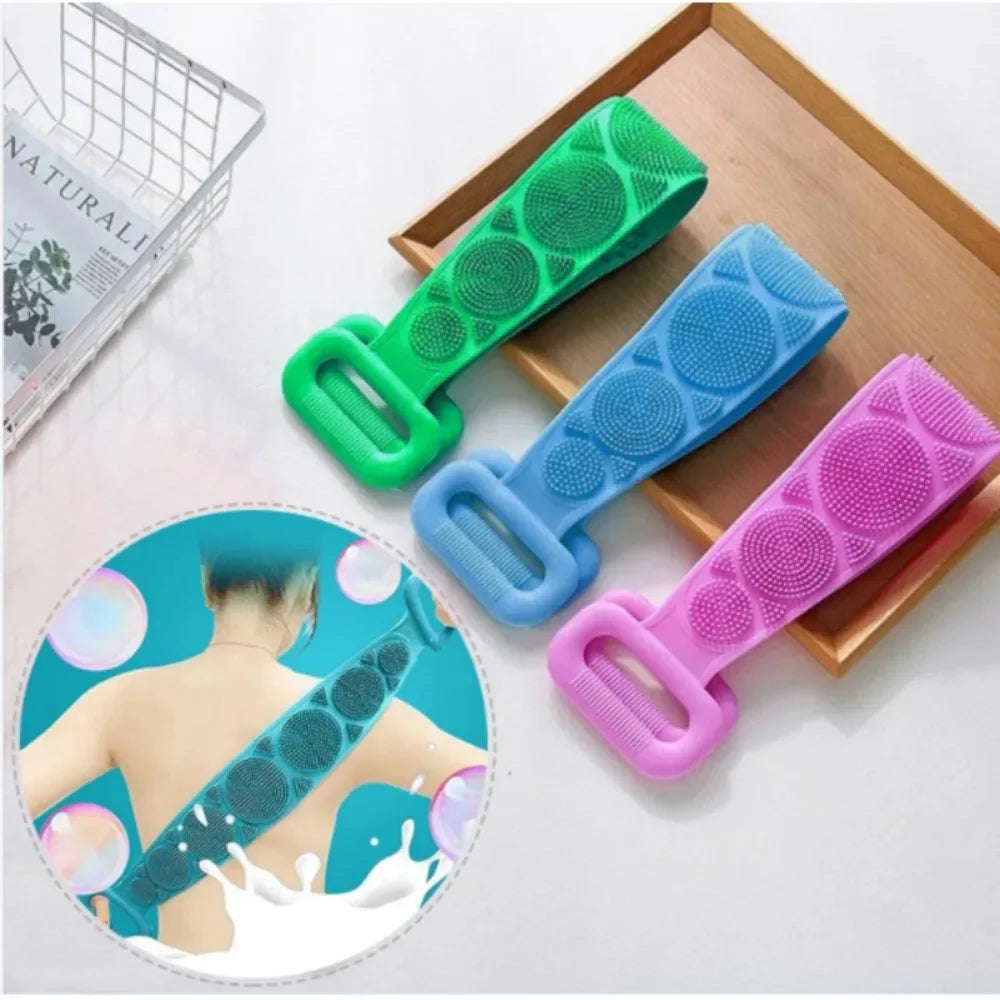 Silicone Body Scrubber Back Massage Exfoliating Sponge Bathroom Bath Brush Scrub Shower Brush Body Wash Scrub Removal Bath Spong