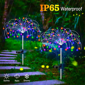 Solar LED Firework Fairy Lights Outdoor Waterproof Garden Decoration Lawn Pathway Solar Lamp