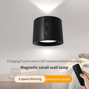 LED Touch Control Wall Sconce, 360° Rotatable, 3-Color, Wireless Night Light for Bedroom